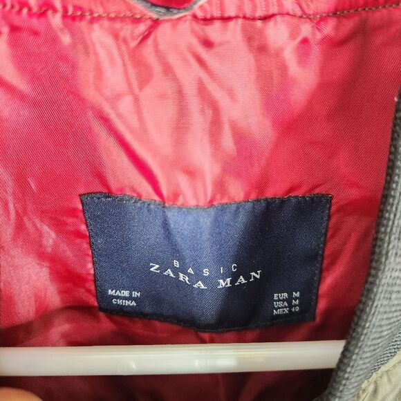 Zara Man Basic Full Zip Space Camp Patchwork Satin Bomber Jacket Medium - Picture 6 of 8